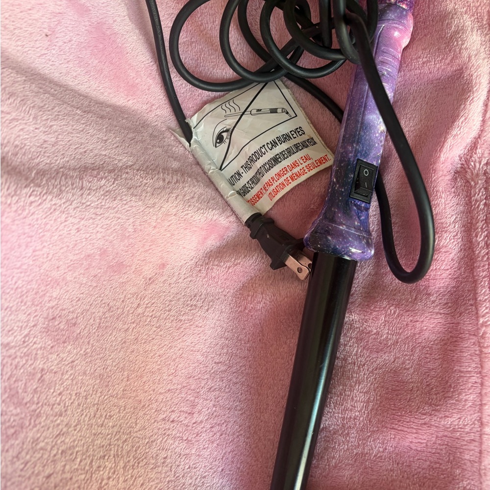 Purple Galaxy Curling Wand with Black Barrel